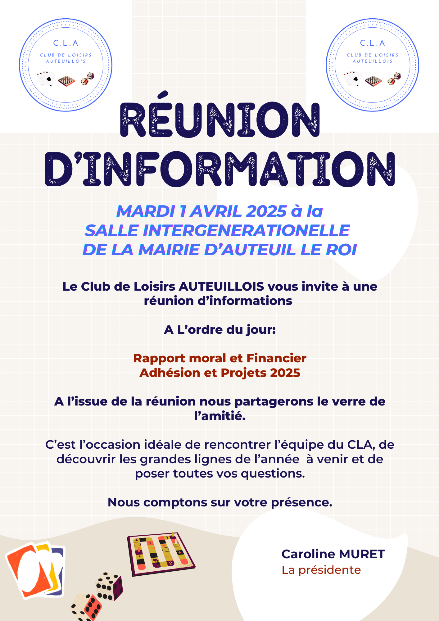 CLA Flyer Annonce Réunion d'information 2025
