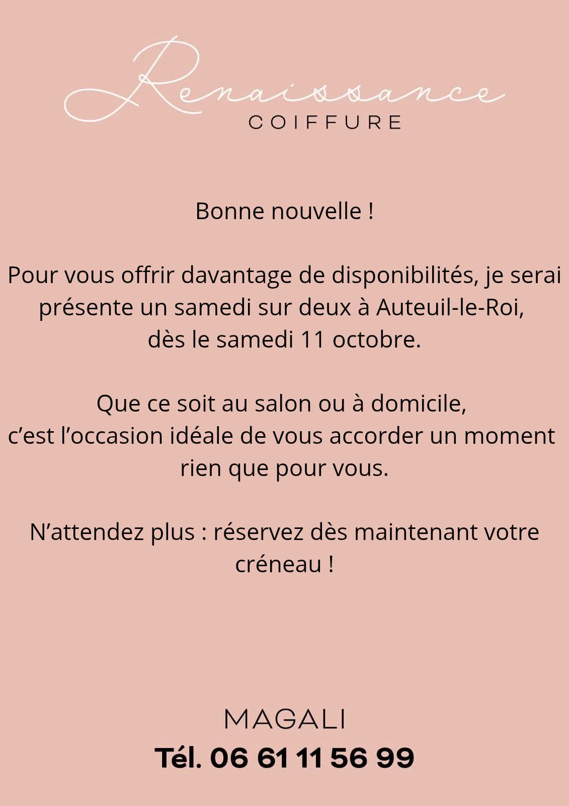 Annonce Renaissance Coiffure 10 2025