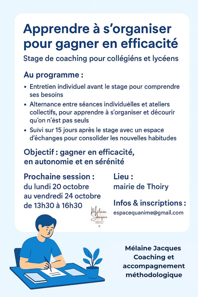 Espace Equanime Stage Organisation et Méthodologie du 20 au 24 10 2025