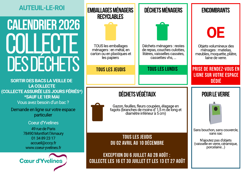 Collecte déchets AUTEUIL 2026