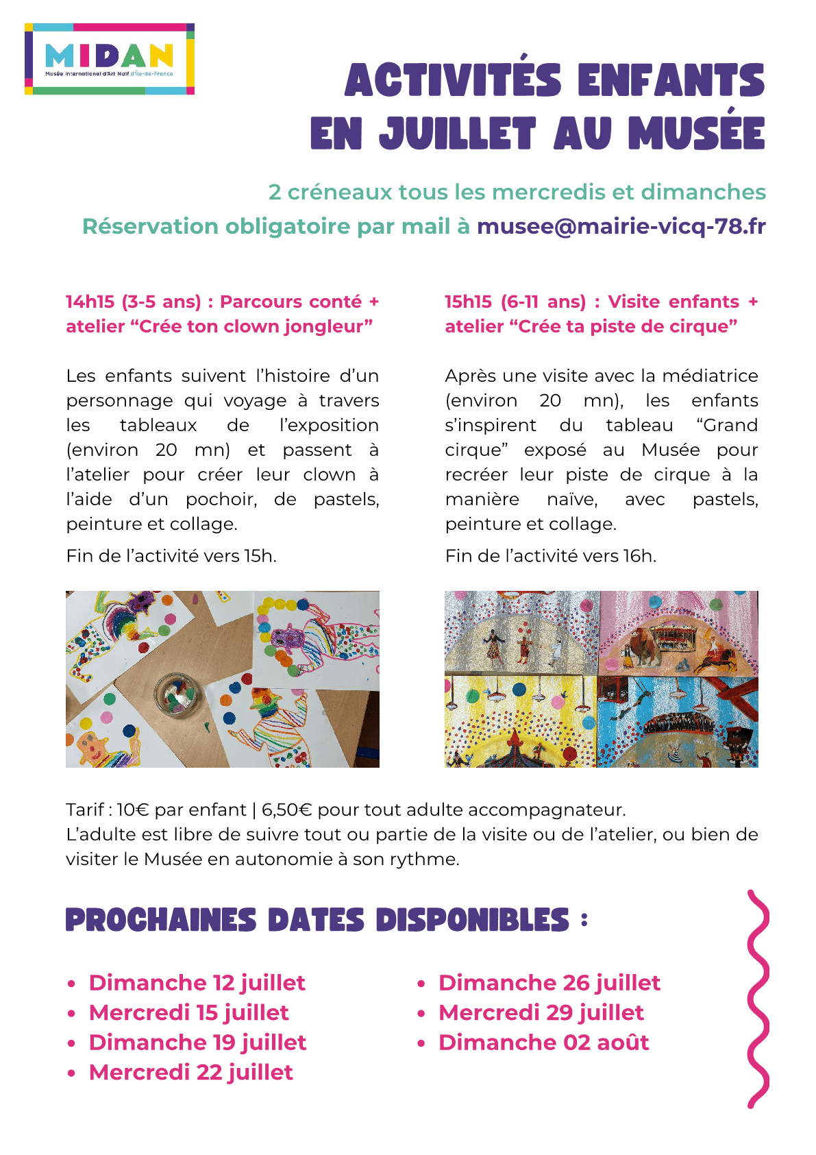 Activités enfants MIDAN juillet 2026